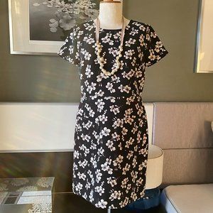 ♥ LOFT Ann Taylor Beautiful Floral Sheath Dress in Black US8P    - P